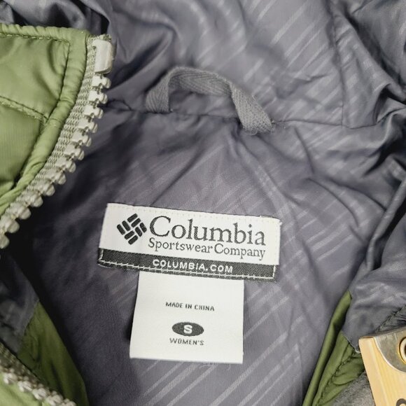Columbia Women's Green Quilted Hooded Fur Puffer Parka Jacket Size S - Picture 8 of 15